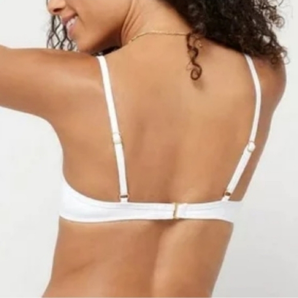 New L*SPACE Stardust White Swim Bikini Top NWT Large - Picture 4 of 9